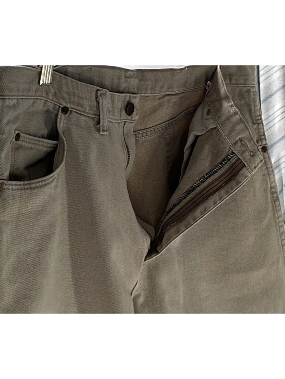 80s Wrangler denim Work Pants Made in USA Tan Faded Grunge